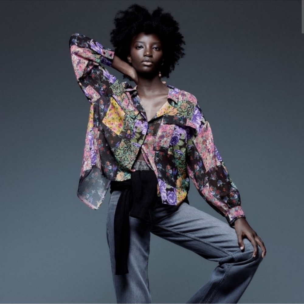 ZARA Floral Print “Amelie” Shirt – Size S